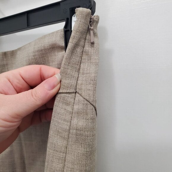 Laundry by Shelli Segal‎ Women's Tan Crosshatch Embroidered Flared Hem Skirt 0 - Picture 4 of 6